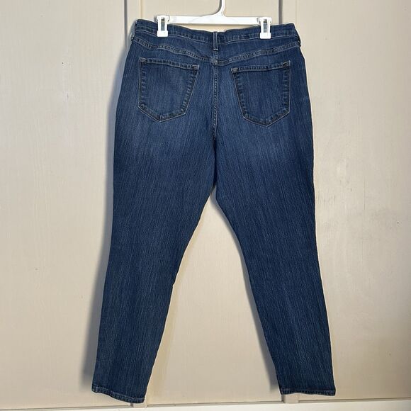 Old Navy Womens Jeans 14 Short Cigarette Curvy Skinny Blue Stretch Whiskered - Picture 2 of 9